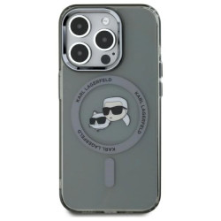 Karl Lagerfeld KLHMP15LHLSKCK Hardcase IML Metal Karl&Choupette Head for iPhone 15 Pro 6.1" / black