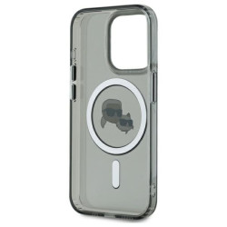 Karl Lagerfeld KLHMP15LHLSKCK Hardcase IML Metal Karl&Choupette Head for iPhone 15 Pro 6.1" / black