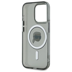 Karl Lagerfeld KLHMP15LHLSKIK Hardcase IML Metal Karl Head MagSafe for iPhone 15 Pro 6.1" / black