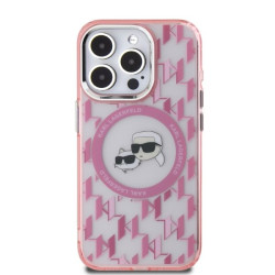 Karl Lagerfeld KLHMP15LHMCKMHP IML Monogram Karl&Choupette Head MagSafe for iPhone 15 Pro 6.1" / pink