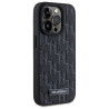 Karl Lagerfeld KLHMP15LPKHPORPK Hardcase Leather Monogram Metal Logo MagSafe for iPhone 15 Pro 6.1" / black