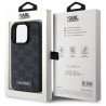 Karl Lagerfeld KLHMP15LPKHPORPK Hardcase Leather Monogram Metal Logo MagSafe for iPhone 15 Pro 6.1" / black