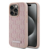 Karl Lagerfeld KLHMP15LPKHPORPP Leather Monogram Metal Logo Hardcase for iPhone 15 Pro 6.1" / pink