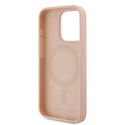 Karl Lagerfeld KLHMP15LPKHPORPP Leather Monogram Metal Logo Hardcase for iPhone 15 Pro 6.1" / pink