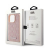 Karl Lagerfeld KLHMP15LPKHPORPP Leather Monogram Metal Logo Hardcase for iPhone 15 Pro 6.1" / pink