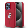 Karl Lagerfeld KLHMP15LSCMKCRHR Hardcase Silicone Karl&Choupette Heads Ring for iPhone 15 Pro 6.1" / red