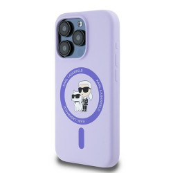 Karl Lagerfeld KLHMP15LSCMKCRHU Silicone Karl&Choupette Heads Hardcase for iPhone 15 Pro 6.1" / purple