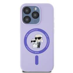 Karl Lagerfeld KLHMP15LSCMKCRHU Silicone Karl&Choupette Heads Hardcase for iPhone 15 Pro 6.1" / purple