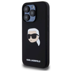 Karl Lagerfeld KLHMP15LSKHPPLK Silicone Karl Head Print Magsafe for iPhone 15 Pro 6.1" / black