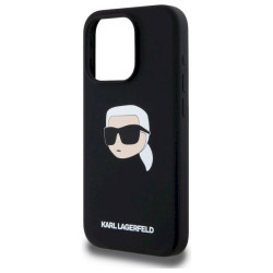 Karl Lagerfeld KLHMP15LSKHPPLK Silicone Karl Head Print Magsafe for iPhone 15 Pro 6.1" / black