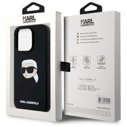 Karl Lagerfeld KLHMP15LSKHPPLK Silicone Karl Head Print Magsafe for iPhone 15 Pro 6.1" / black