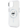 Karl Lagerfeld KLHMP15MHLSCHH IPhone 15 Plus 6.7" White Hardcase IML Metal Choupette Head MagSafe