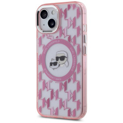 Karl Lagerfeld KLHMP15MHMCKMHP IML Monogram Karl&Choupette Head MagSa for iPhone 15 Plus 6.7" / pink