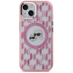 Karl Lagerfeld KLHMP15MHMCKMHP IML Monogram Karl&Choupette Head MagSa for iPhone 15 Plus 6.7" / pink