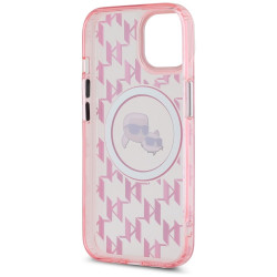 Karl Lagerfeld KLHMP15MHMCKMHP IML Monogram Karl&Choupette Head MagSa for iPhone 15 Plus 6.7" / pink