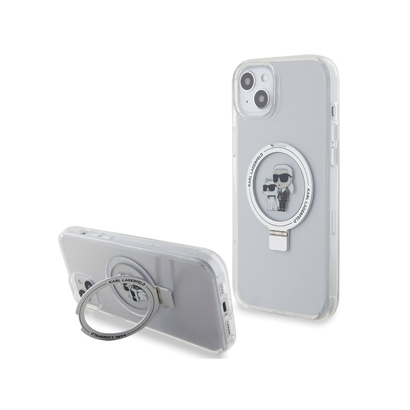 Karl Lagerfeld KLHMP15MHMRSKCH iPhone 15 Plus / 14 Plus 6.7" Hardcase Ring Stand Karl&Cho / white