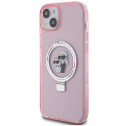 Karl Lagerfeld KLHMP15MHMRSKCP Hardcase Ring Stand Karl&Cho for iPhone 15 Plus / 14 Plus 6.7" / pink
