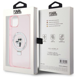 Karl Lagerfeld KLHMP15MHMRSKCP Hardcase Ring Stand Karl&Cho for iPhone 15 Plus / 14 Plus 6.7" / pink