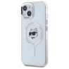 Karl Lagerfeld KLHMP15SHLSCHH iPhone 15 6.1" Hardcase IML Metal Choupette Head MagSafe / white