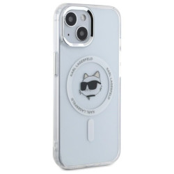 Karl Lagerfeld KLHMP15SHLSCHH iPhone 15 6.1" Hardcase IML Metal Choupette Head MagSafe / white