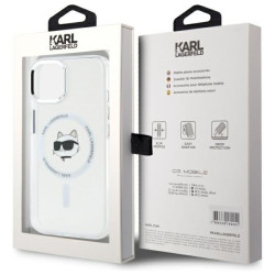 Karl Lagerfeld KLHMP15SHLSCHH iPhone 15 6.1" Hardcase IML Metal Choupette Head MagSafe / white