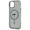 Karl Lagerfeld KLHMP15SHLSCHK Hardcase IML Metal Choupette Head MagSafe for iPhone 15 6.1" / black