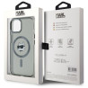 Karl Lagerfeld KLHMP15SHLSCHK Hardcase IML Metal Choupette Head MagSafe for iPhone 15 6.1" / black