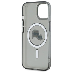 Karl Lagerfeld KLHMP15SHLSKCK Hardcase IML Metal Karl&Choupette Head for iPhone 15 6.1" / black