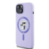 Karl Lagerfeld KLHMP15SSCMKCRHU Silicone Karl&Choupette Heads Ring Hardcase for iPhone 15 6.1" / purple