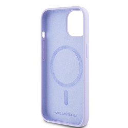 Karl Lagerfeld KLHMP15SSCMKCRHU Silicone Karl&Choupette Heads Ring Hardcase for iPhone 15 6.1" / purple