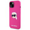 Karl Lagerfeld KLHMP15SSKHPPLF iPhone 15 6.1" fuschia hardcase Silicone Karl Head Print MagSafe