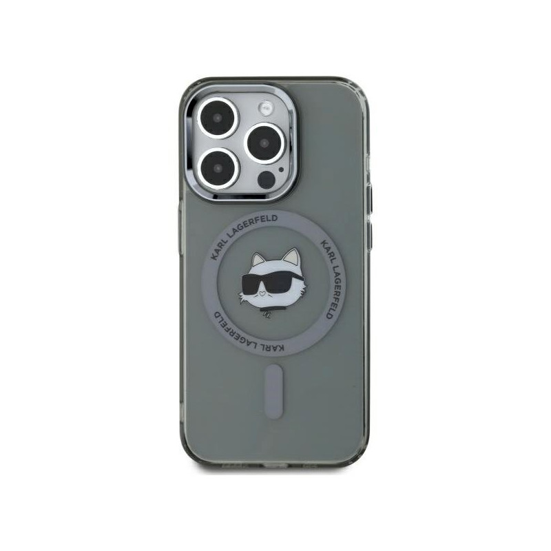 Karl Lagerfeld KLHMP15XHLSCHK iPhone 15 Pro Max 6.7" Hardcase IML Metal Choupette Head / black