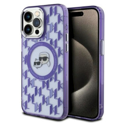 Karl Lagerfeld KLHMP15XHMCKMHU IML Monogram Karl&Choupette He for iPhone 15 Pro Max 6.7" / purple