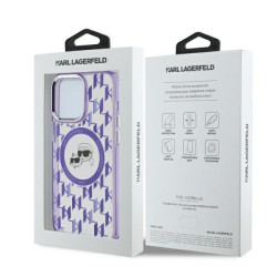 Karl Lagerfeld KLHMP15XHMCKMHU IML Monogram Karl&Choupette He for iPhone 15 Pro Max 6.7" / purple