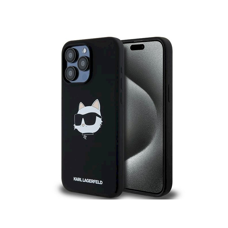 Karl Lagerfeld KLHMP15XSCHPPLK Hardcase Silicone Choupette Head M for iPhone 15 Pro Max 6.7" / black