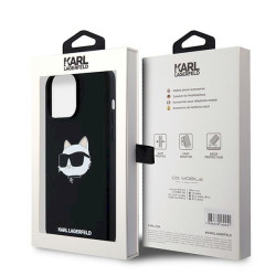 Karl Lagerfeld KLHMP15XSCHPPLK Hardcase Silicone Choupette Head M for iPhone 15 Pro Max 6.7" / black