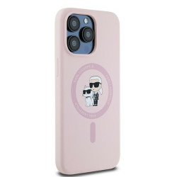 Karl Lagerfeld KLHMP15XSCMKCRHP Silicone Karl & Choupette Hardcase for iPhone 15 Pro Max 6.7" / pink