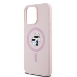 Karl Lagerfeld KLHMP15XSCMKCRHP Silicone Karl & Choupette Hardcase for iPhone 15 Pro Max 6.7" / pink