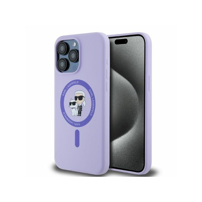 Karl Lagerfeld KLHMP15XSCMKCRHU Silicone Karl&Choupe Heads Hardcase for iPhone 15 Pro Max 6.7" / purple