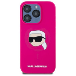 Karl Lagerfeld KLHMP15XSKHPPLF Silicone Karl Head Print MagS for iPhone 15 Pro Max 6.7" / fuchsia