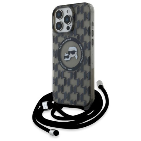 Karl Lagerfeld KLHMP16LHCKCKLCK iPhone 16 Pro 6.3" Hardcase IML Crossbody Monogram Karl & Chou / black
