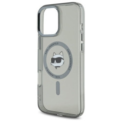 Karl Lagerfeld KLHMP16LHLSCHK IML Metal Choupette Head MagSafe Hardcase for iPhone 16 Pro 6.3" / black