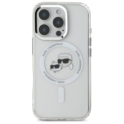 Karl Lagerfeld KLHMP16LHLSKCH IPhone 16 Pro 6.3" Hardcase IML Metal Karl&Choupette Head / white