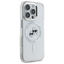 Karl Lagerfeld KLHMP16LHLSKCH IPhone 16 Pro 6.3" Hardcase IML Metal Karl&Choupette Head / white