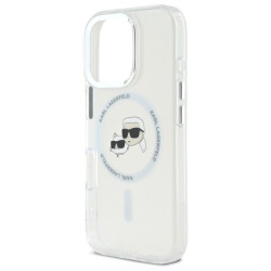 Karl Lagerfeld KLHMP16LHLSKCH IPhone 16 Pro 6.3" Hardcase IML Metal Karl&Choupette Head / white