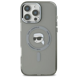 Karl Lagerfeld KLHMP16LHLSKIK IPhone 16 Pro 6.3" Hardcase IML Metal Karl Head MagSafe