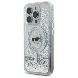 Karl Lagerfeld KLHMP16LLGKISGH Liquid Glitter Karl Head MagSafe Case for iPhone 16 Pro 6.3" / transparent