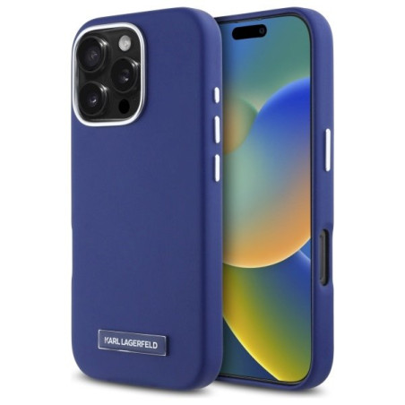 Karl Lagerfeld KLHMP16LPGMSRPB Hardcase FW Metal Plate MagSafe for iPhone 16 Pro 6.3" / blue