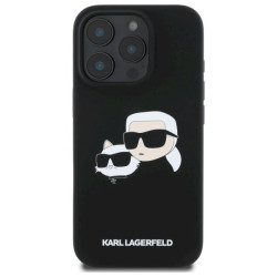 Karl Lagerfeld KLHMP16LSKCHPPLK Silicone Double Heads Print Hardcase for iPhone 16 Pro 6.3" / black
