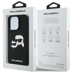 Karl Lagerfeld KLHMP16LSKCHPPLK Silicone Double Heads Print Hardcase for iPhone 16 Pro 6.3" / black